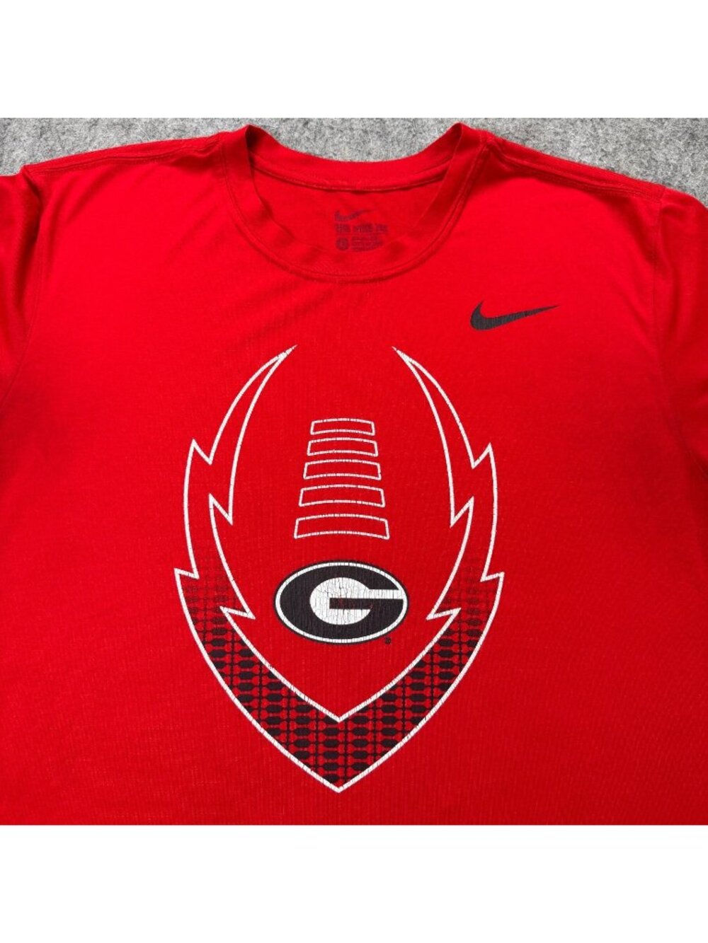 Georgia Bulldogs Nike Shirt Men L Red Short Sleeve Crew Football Performance